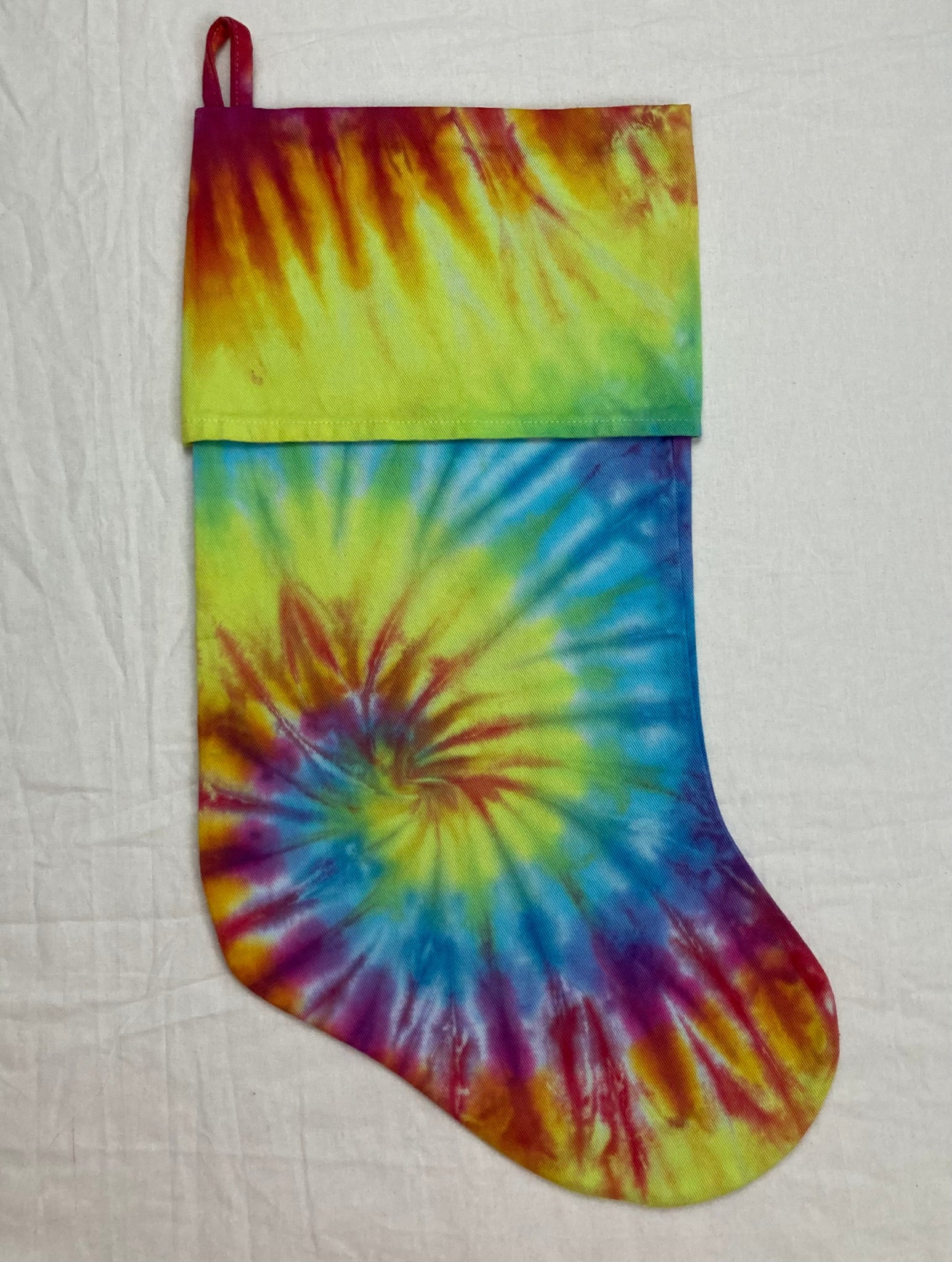 Rainbow Spiral Tie-dyed Xmas Stocking - L/XL (single)