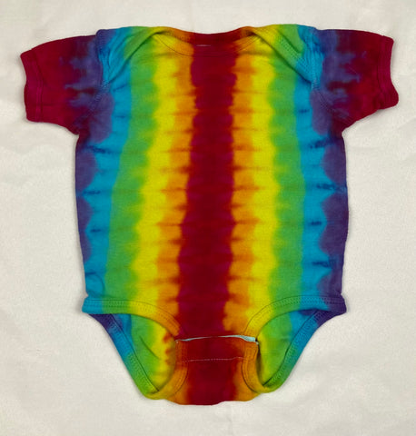 Baby Rainbow Stripe Tie-Dyed Bodysuit, 12M