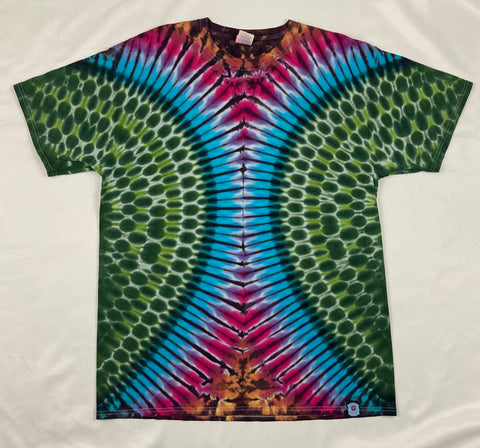 Adult Green/Multi Color Tie-Dyed Tee, XL TALL