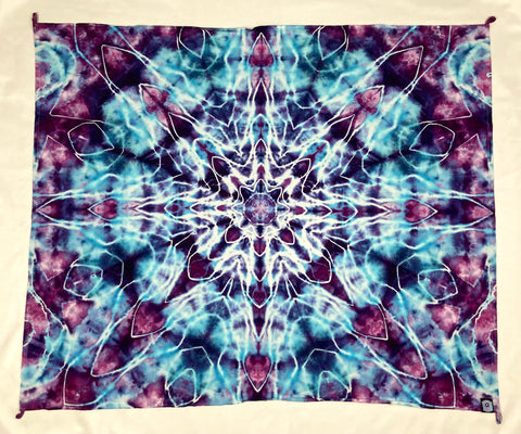 30" x 45" Frozen Mandala Ice-dyed Mini Tapestry/Wall Hanging