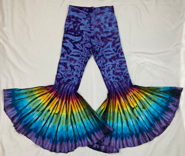 Women's Purple/Rainbow Tie-Dyed Big Bells, S-M