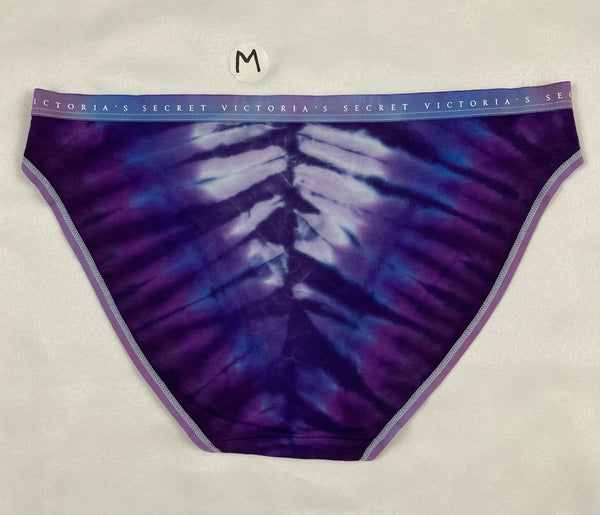 Women's Purple Victoria's Secret Tie-Dyed Panties, M