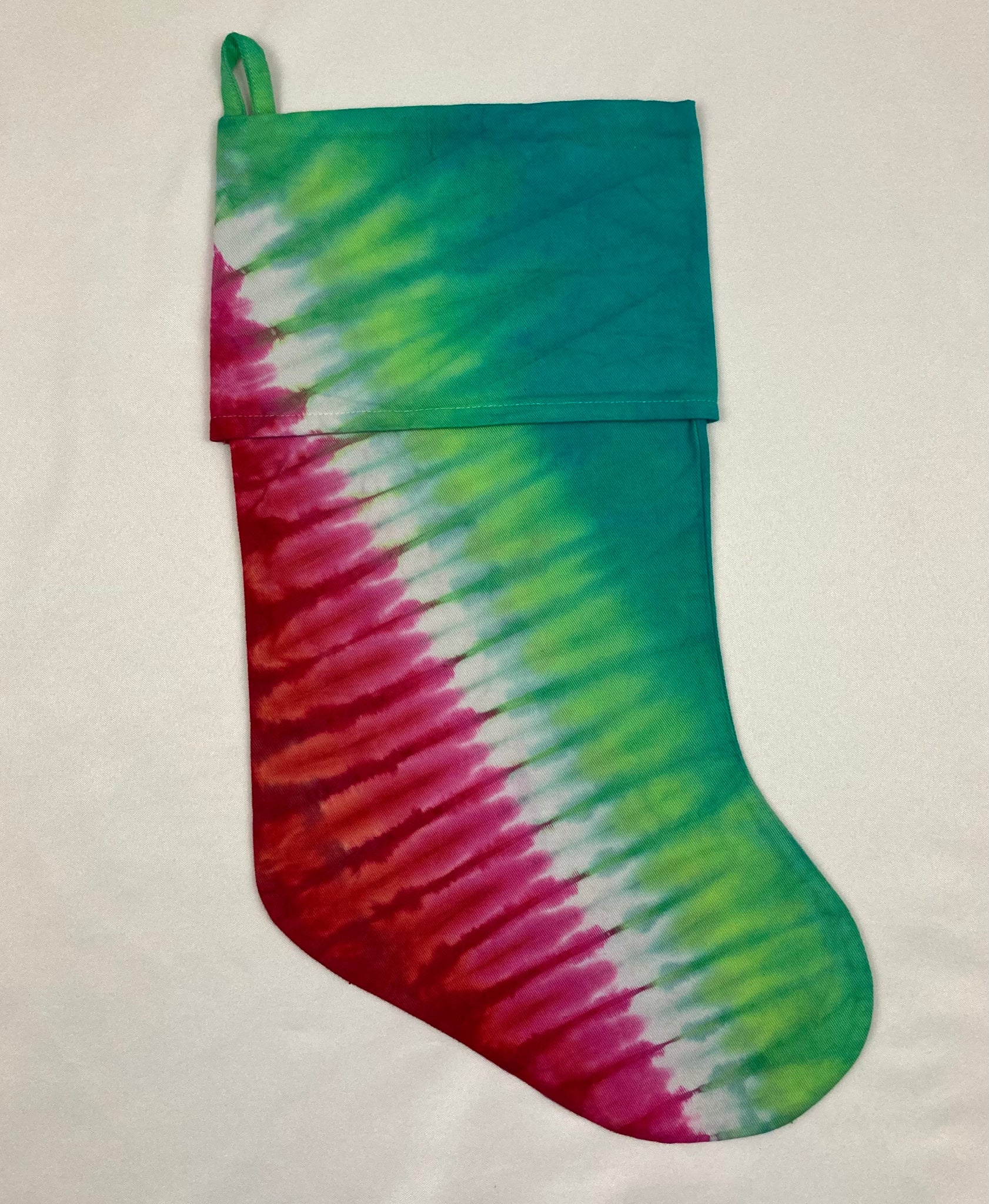 Red/Green Tie-dyed Xmas Stocking - L/XL (single)