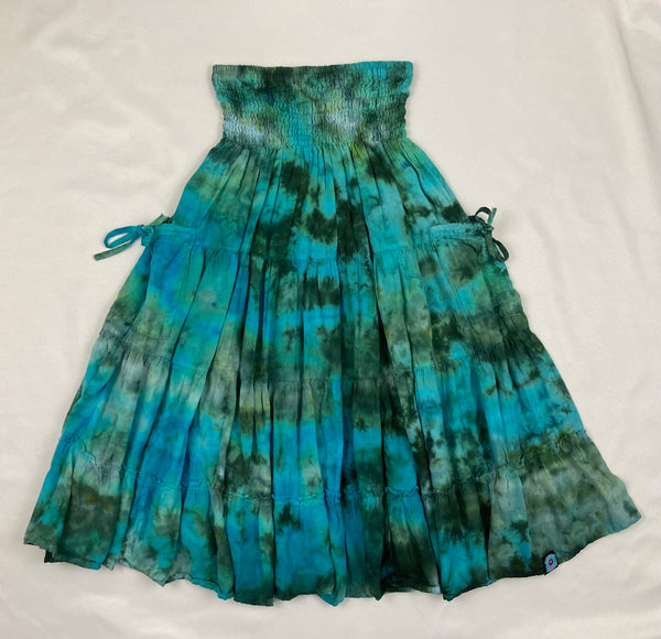 Women's Green Ice-Dyed Skirt/Dress, one size