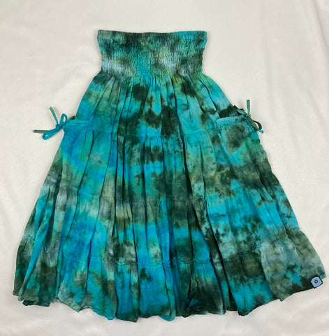 Women's Green Ice-Dyed Skirt/Dress, one size