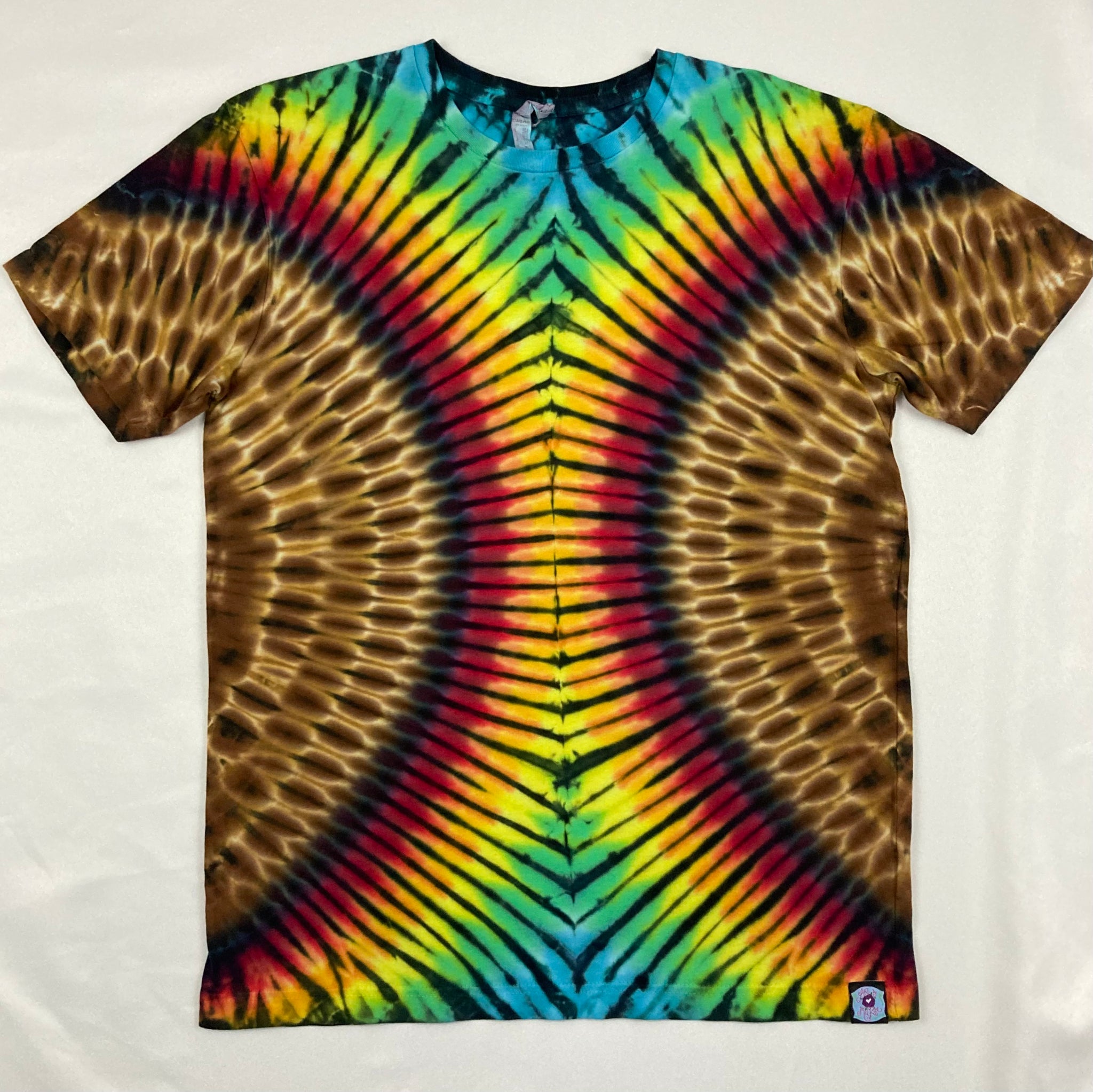 Adult Earthy Rainbow/Brown Tie-Dyed Tee, M