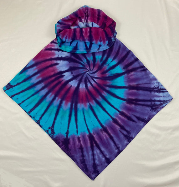 Adult Purple/Blue Hoodie Poncho, (one size, not plus)