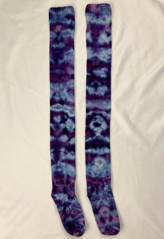 Adult Light Purple Ice-dyed Thigh High Socks