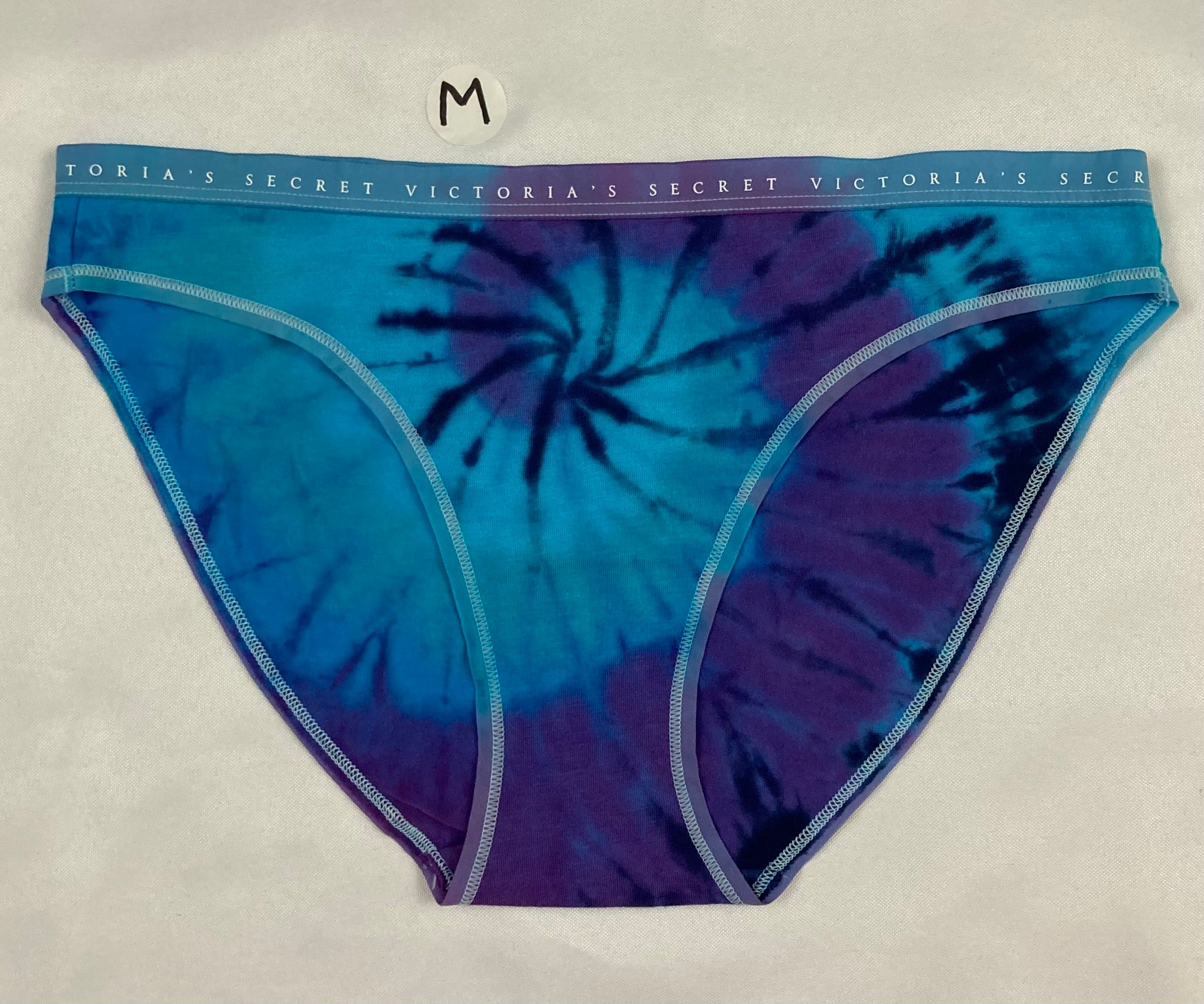 Women's Blue/Purple Victoria's Secret Tie-Dyed Panties, M