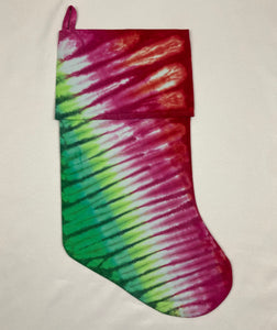 Green/Red Tie-dyed Xmas Stocking - L/XL (single)