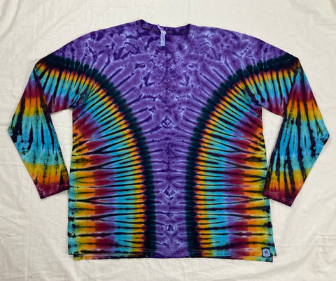 Adult Purple/Earthy Rbw Tie-Dyed Long-sleeve Tee, 2XL