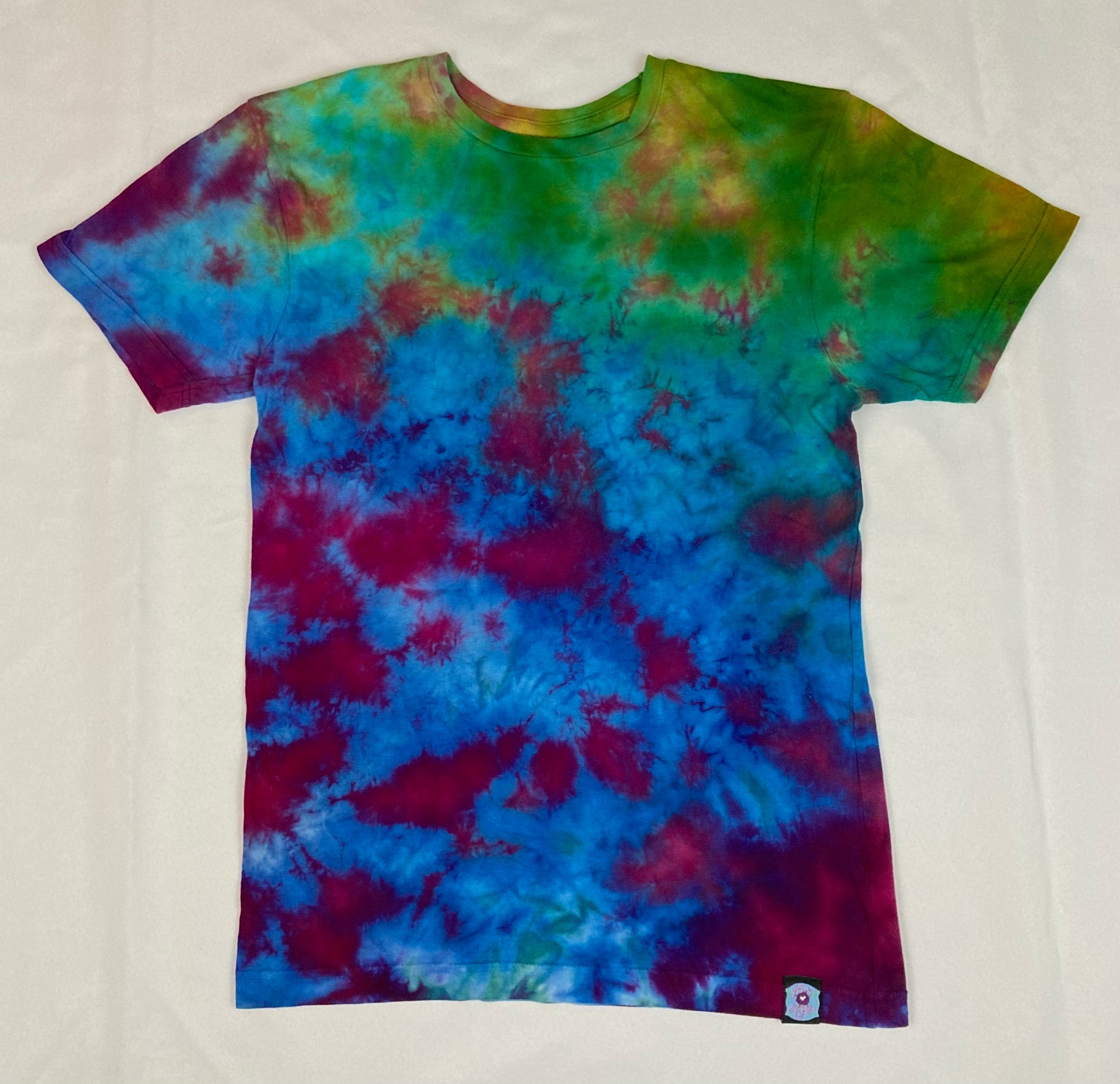 Adult Green/Purple/Blue Ice-Dyed Tee, S