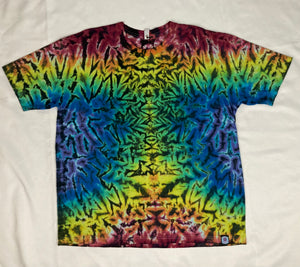 Adult Rainbow/Black Tie-Dyed Tee, XL