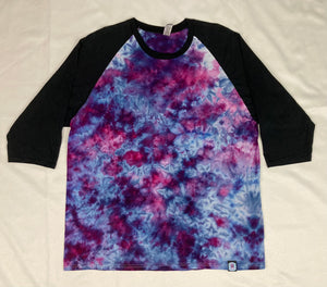 Adult Purple Crush Ice-Dyed Baseball 3/4 Tee, XL