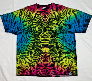 Adult Rainbow/Black Crush Tie-Dyed Tee, 2XL