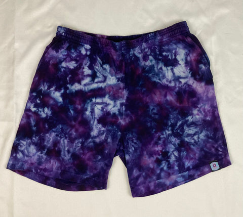 Men’s/Unisex Purple Ice-Dyed Shorts, L (34)