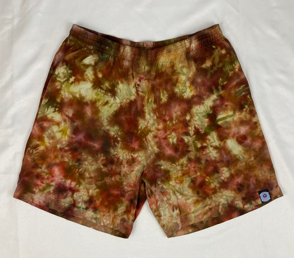 Men’s/Unisex Gold Ice-Dyed Shorts, XL (36)