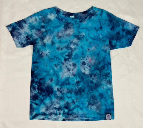 Kids Blue Ice-Dyed Tee, Youth S