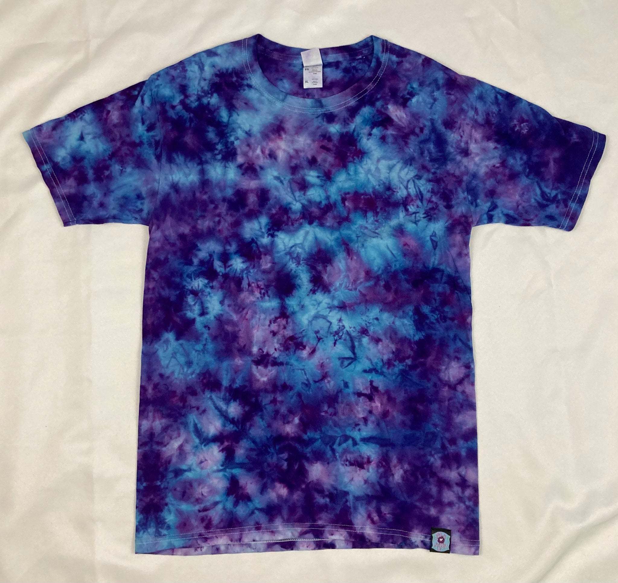 Kids Purple/Blue Ice-Dyed Tee, Youth XL