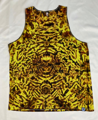 Adult Yellow/Fire Tie-dyed Tank, 2X