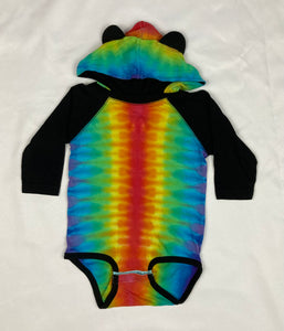 Baby Bear Rainbow Tie-Dyed Hooded L/S Bodysuit, 18M