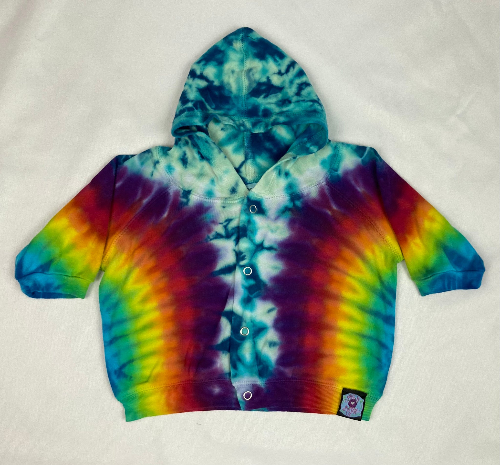 Baby Seafoam/Rainbow Tie-dyed Jacket, 3M & 18M