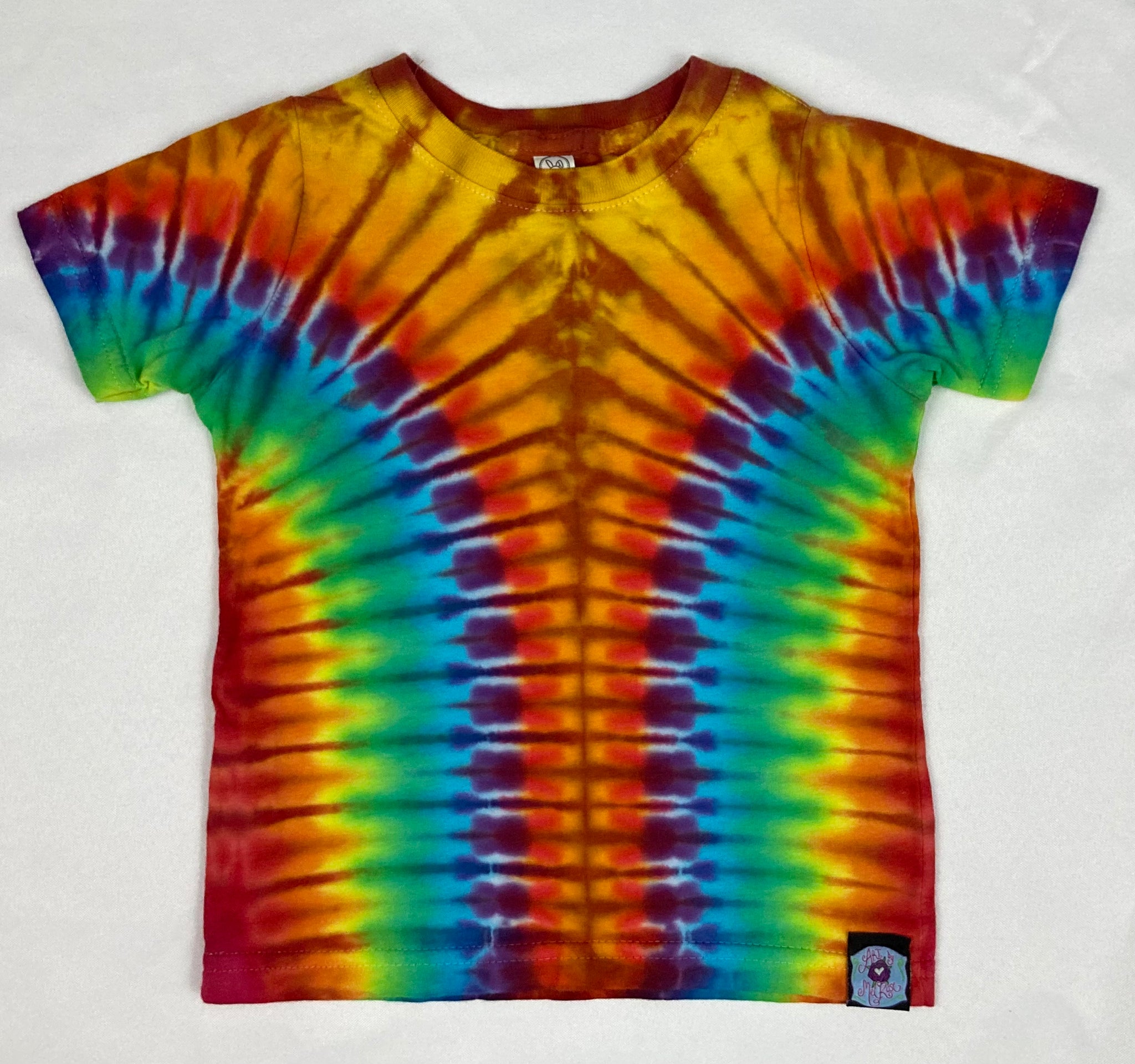 Toddler Orange/Rainbow Tie-Dyed Tee, 2