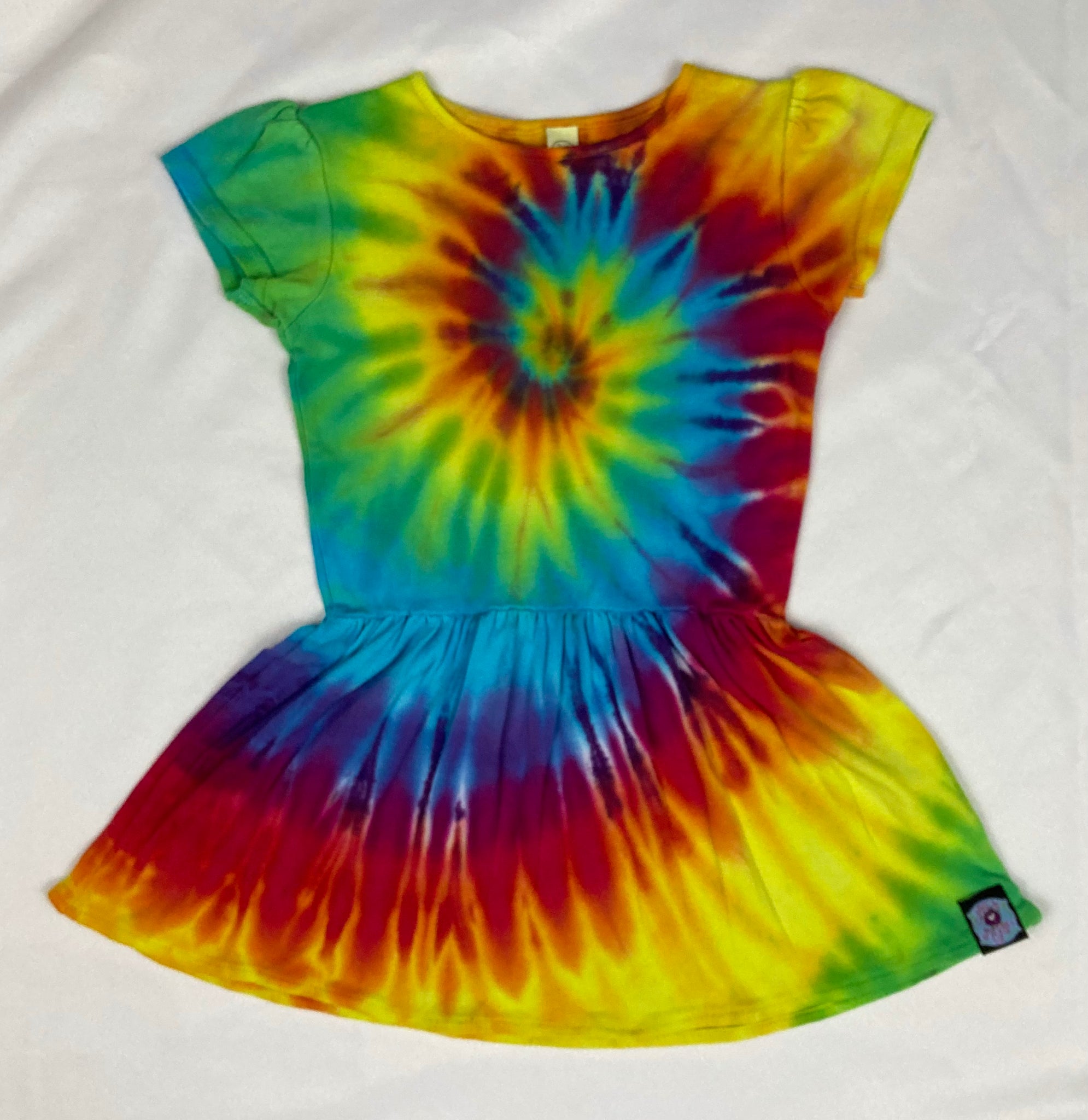 Toddler Rainbow Spiral Tie-Dyed Dress, 3