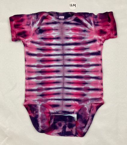 Baby Pink Stripe Tie-Dyed Bodysuit, 12M