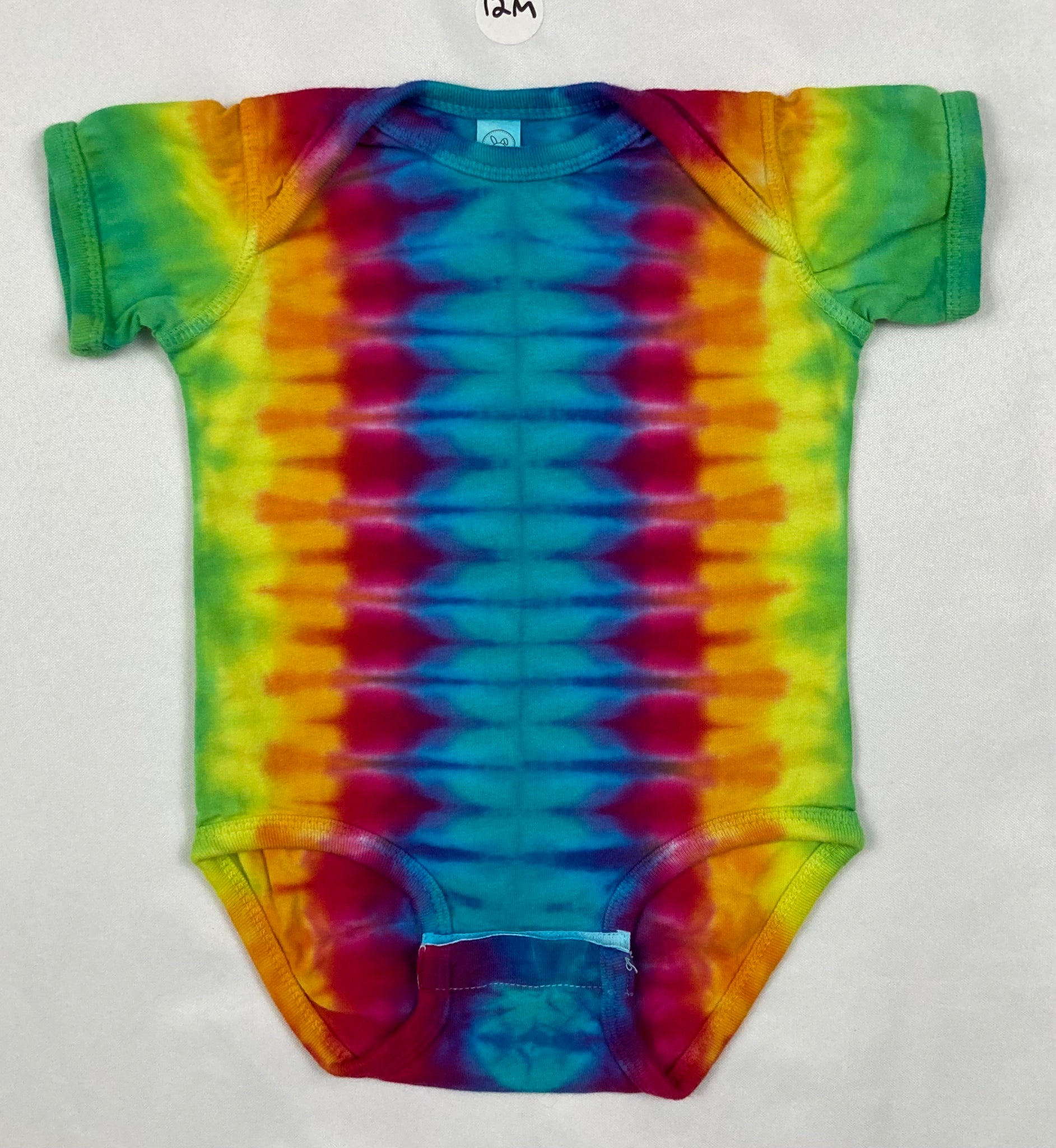 Baby Rainbow/Blue Tie-Dyed Bodysuit, 12M