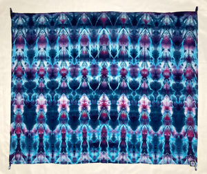 30" x 45" Blue/Pink Arrows Ice-dyed Mini Tapestry/Wall Hanging