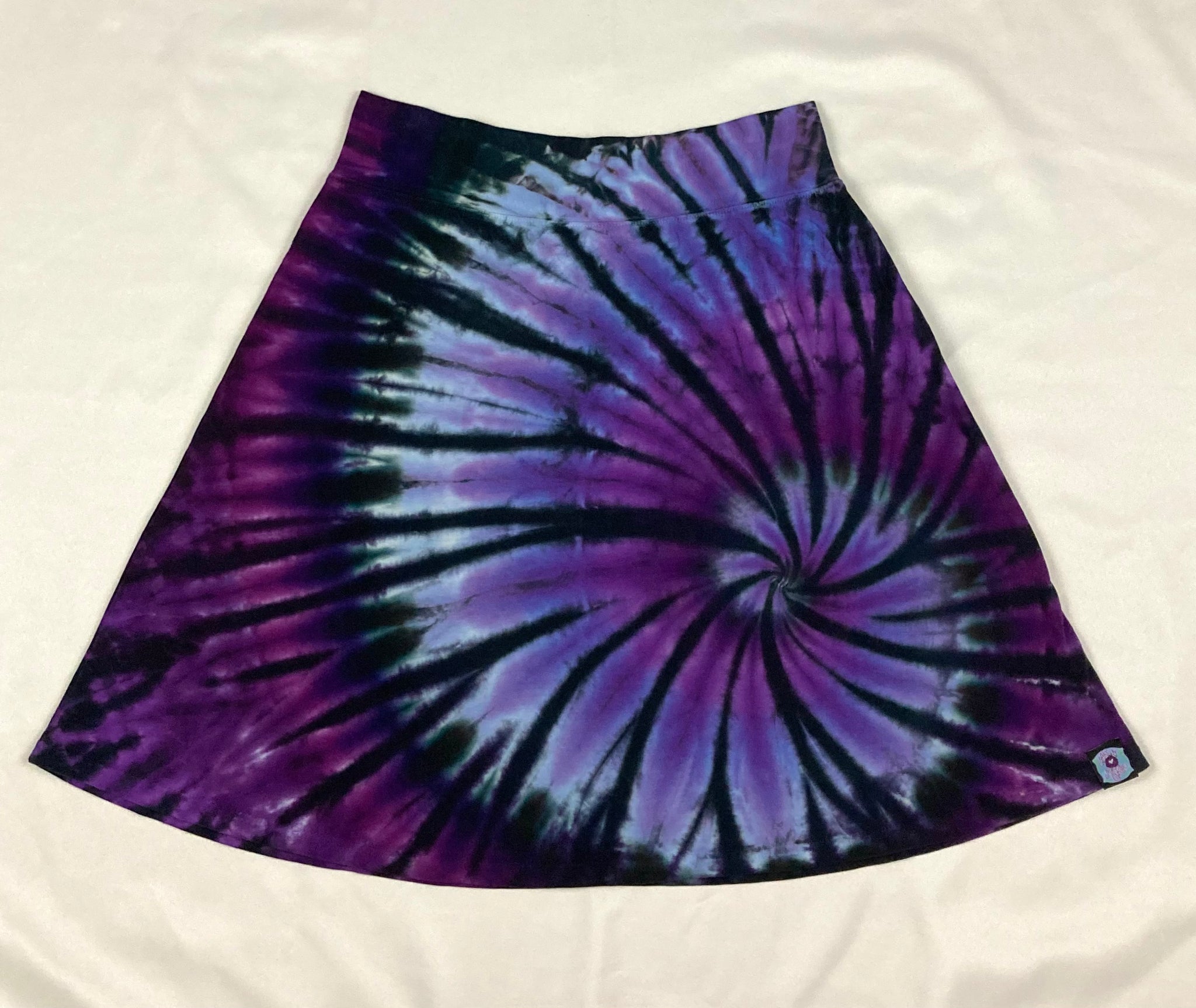 Women's Midnight Purple Spiral Tie-Dyed Skirt, M