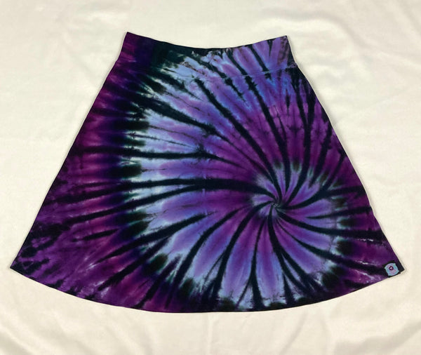 Women's Midnight Purple Spiral Tie-Dyed Skirt, M