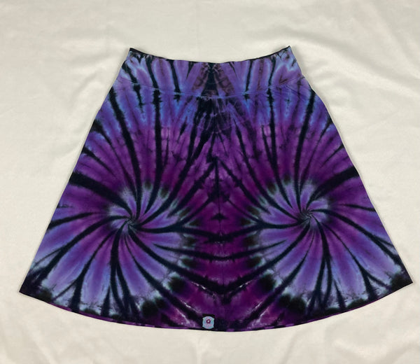 Women's Midnight Purple Spiral Tie-Dyed Skirt, M