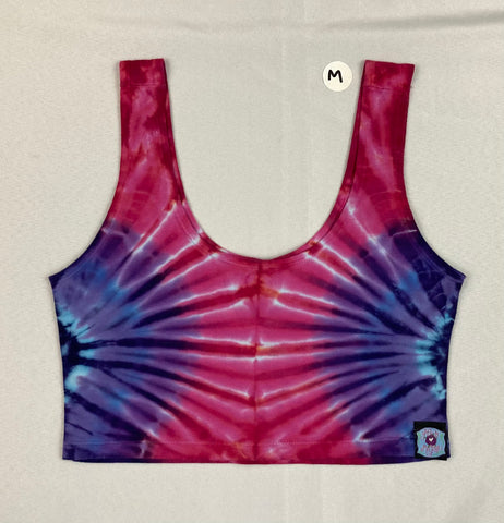 Women's Pink/Purple Tie-Dyed Crop Top, M & L