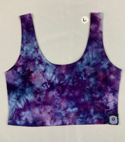 Women's Purple Power Ice-Dyed Crop Top, L