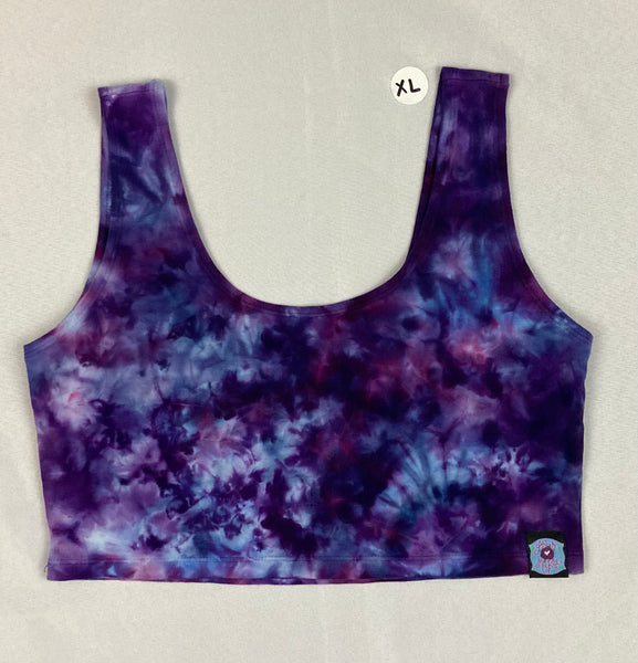 Women's Purple Power Ice-Dyed Crop Top, L