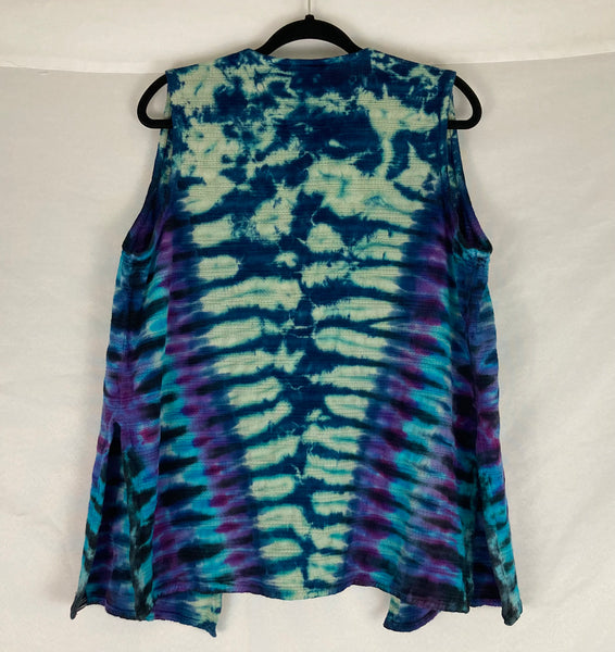 Adult Seafoam/Purple Tie-Dye Vest, S-M