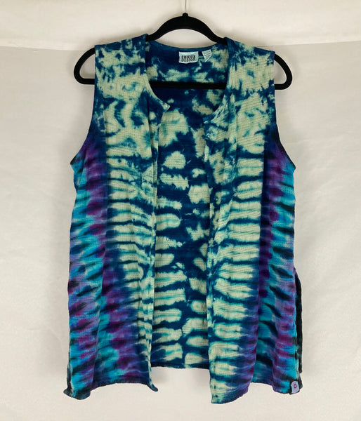 Adult Seafoam/Purple Tie-Dye Vest, S-M