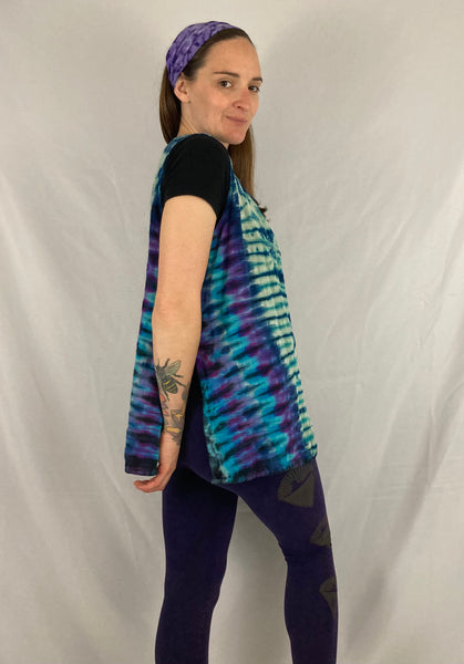 Adult Seafoam/Purple Tie-Dye Vest, S-M