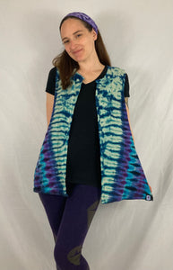 Adult Seafoam/Purple Tie-Dye Vest, S-M