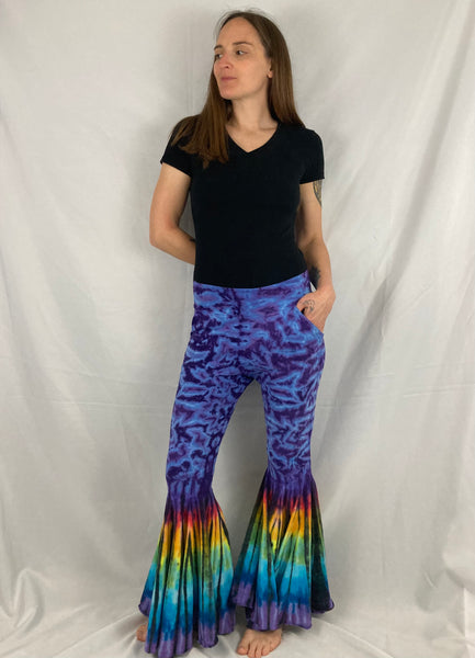 Women's Purple/Rainbow Tie-Dyed Big Bells, S-M