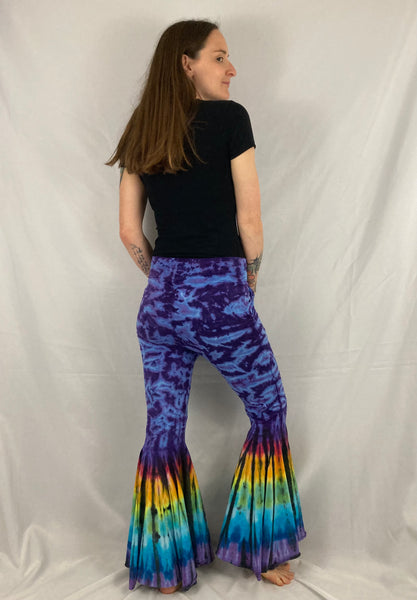 Women's Purple/Rainbow Tie-Dyed Big Bells, S-M