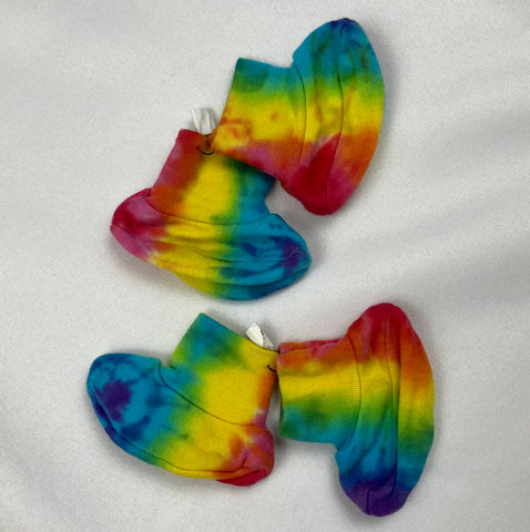 Baby Rainbow Tie-Dyed Slip on Booties