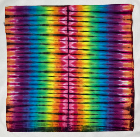 Rainbow/Black Stripe Tie-Dyed Bandana