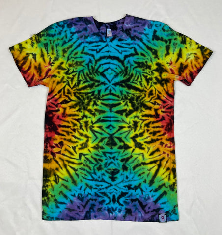 Adult Rainbow/Black Crush Tie-Dyed Tee, S