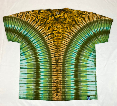 Adult Earthy Brown/Green Tie-Dyed Tee, 3XL TALL