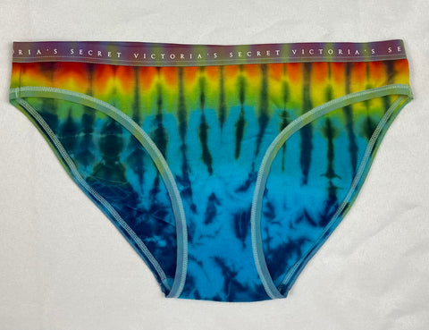 Women's Electric Blue Victoria's Secret Tie-Dyed Panties, S