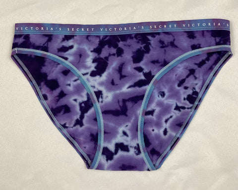 Women's Purple Victoria's Secret Tie-Dyed Panties, S