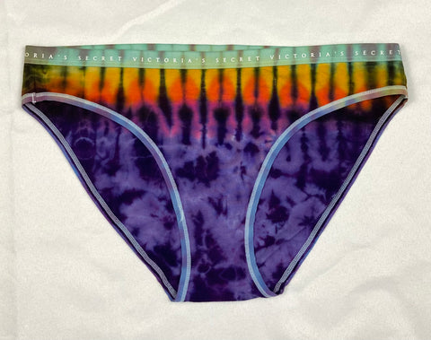 Women's Electric Purple Victoria's Secret Tie-Dyed Panties, M